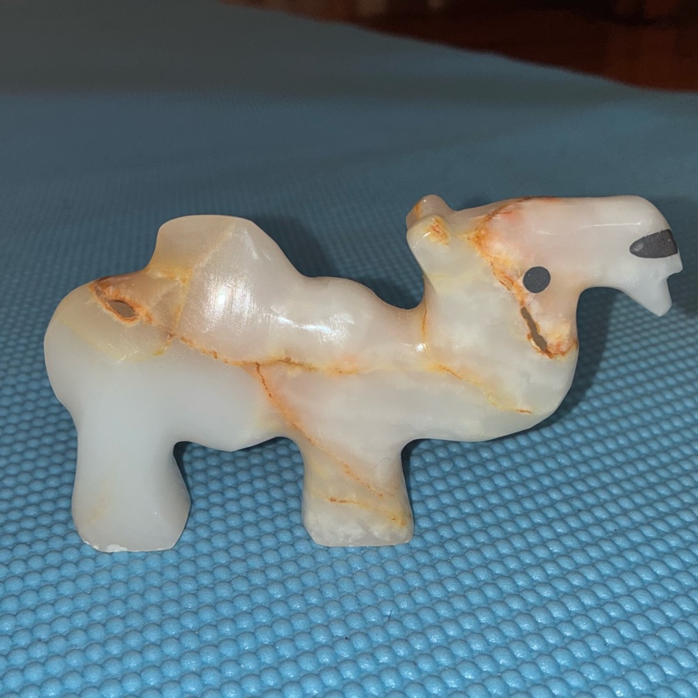 White and Orange Camel Figurine